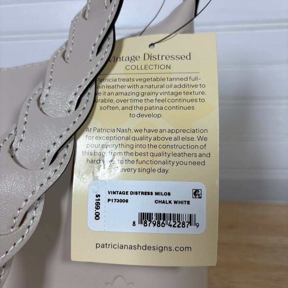 NWT Patricia Nash Cream Leather Shoulder Bag - Picture 10 of 10